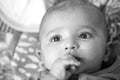 Closeup of Indian Baby in thoughts Royalty Free Stock Photo