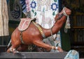 Closeup of Indian camel statue at the Cosmic Cafe on Oak Lawn in Dallas, Texas.