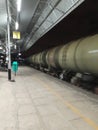 Closeup of Indian goods or diesel and petrol transporting train