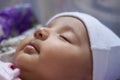 Closeup of an Indian Infant baby sleeping Royalty Free Stock Photo