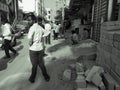 Closeup of Indian Peoples Standing in a Queue for a Mutton during Ugadi Festival near Laggere Main Road