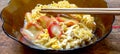 Closeup indonesian food seblak noodle