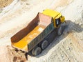 Closeup of industrial lorry working on construction site Royalty Free Stock Photo