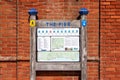 Closeup of an information board for the Victorian pier at Eastbourne