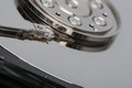 Closeup inside Hard Drive Royalty Free Stock Photo