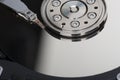 Closeup inside Hard Drive Royalty Free Stock Photo