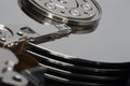 Closeup inside Hard Drive Royalty Free Stock Photo