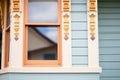 closeup of intricate bay window trim