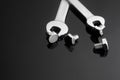 Closeup of iron spanners Royalty Free Stock Photo