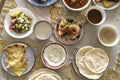 Closeup Islamic food at Ramadan feast