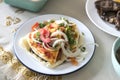 Closeup Islamic food at Ramadan feast