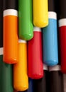 Closeup isolated against white, coloured pencils Royalty Free Stock Photo