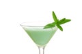 Closeup isolated grasshopper cocktail with mint Royalty Free Stock Photo