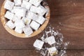 Closeup isolated image of Traditional Turkish delight, Royalty Free Stock Photo