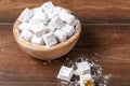 Closeup isolated image of Traditional Turkish delight,