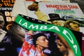 Closeup of isolated Kaoma Lambada single vinyl record cover from 1989