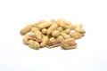 Closeup isolated peanut on white backgrounds