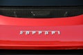 Closeup of italian luxury ferrari car logo