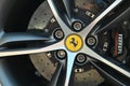 Closeup of italian luxury ferrari car tire