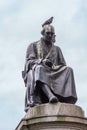 Closeup of James Watt Statue on George Square, Glasgow Scotland