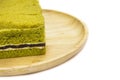 Closeup Japanese Matcha green tea cake cheesecake Royalty Free Stock Photo