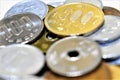 Closeup of Japanese Yen coins collection Royalty Free Stock Photo