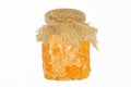 Closeup Jar Honeycomb and honey Royalty Free Stock Photo