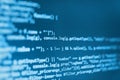 Closeup of Java Script, CSS and HTML code. Royalty Free Stock Photo