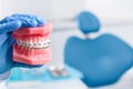 Closeup of jaw at dentist office Royalty Free Stock Photo