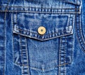 Closeup jeans pocket with button