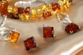 Closeup jewelry with authentic natural baltic amber