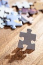 Closeup of Jigsaw Puzzle Piece Royalty Free Stock Photo