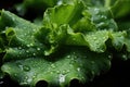 Closeup of a kale leaf with drops of Royalty Free Stock Photo