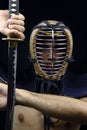 Closeup of kendo man Royalty Free Stock Photo