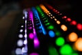 Closeup of keyboard illumination Multicolour Rainbow colors for play Games Online. Royalty Free Stock Photo