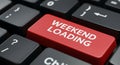 closeup of a keyboard key displaying weekend loading text - generated using ai Royalty Free Stock Photo