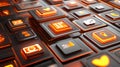 Closeup of keyboard keys, detailed exploration of input device functionality and design Royalty Free Stock Photo