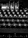 Closeup of a keyboard of a rare German World War II 'Enigma' machine at Bletchley Park Royalty Free Stock Photo