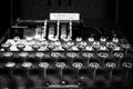 Closeup of a keyboard of a rare German World War II 'Enigma' machine at Bletchley Park Royalty Free Stock Photo