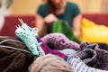 Closeup of knitting gear Royalty Free Stock Photo