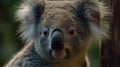 Closeup of a Koala with its mouth close