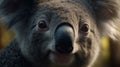 Closeup of a Koala with its mouth close. Closeup of a koala head