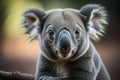 Closeup of a koala looking at the camera. ai generated