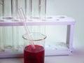 Closeup Laboratory test tube On a white background.