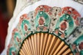 closeup on lacework of a dancers traditional fan