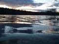 Closeup Lake Sunset Reflection High Definition