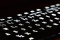 Closeup of laptop keyboard illumination. Concept for Computing and Modern Technology. Computer, network, internet. Royalty Free Stock Photo