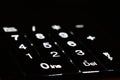 Closeup of laptop keyboard illumination. Concept for Computing and Modern Technology. Computer, network, internet. Royalty Free Stock Photo