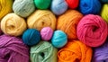 Balls of Wool Made of Multicolored Strings - Generative Ai Royalty Free Stock Photo