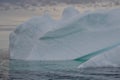 Closeup of large iceberg casting reflections on water surface in Twillingate Harbour